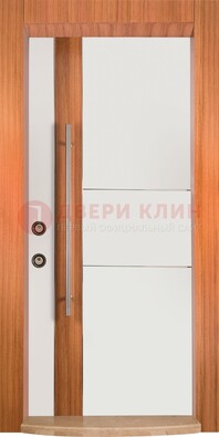 Белая входная дверь c МДФ панелью ЧД-09 в частный дом в Можайске