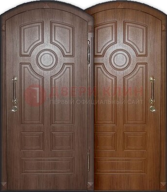 Железная арочная дверь с отделкой МДФ ДА-7 в Можайске