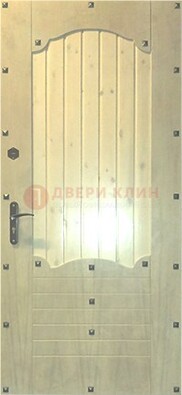 Белая железная дверь с евровагонкой ДЕ-9 в Можайске