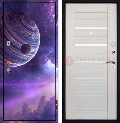 Стальная дверь с фотопечатью планеты ДФ-19 в Можайске