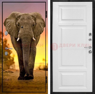 Металлическая дверь с фотопечатью слона ДФ-30 в Можайске