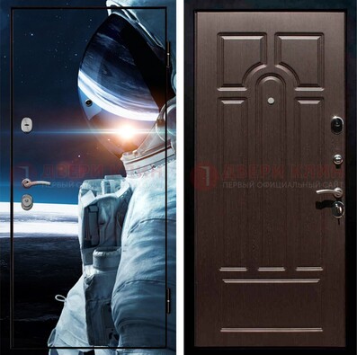 Стальная дверь с фотопечатью космонавта ДФ-4 в Можайске