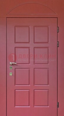 Красная стальная дверь с верхней фрамугой ДФГ-13 в Кубинке