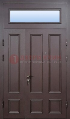 Классическая входная дверь МДФ со стеклом и фрамугой ДФГ-31 в Казани