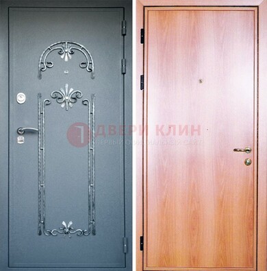 Железная дверь с ковкой ламинат внутри ДК-11 в квартиру в Можайске