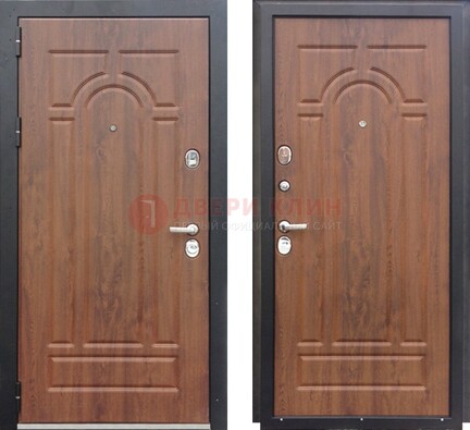 Коричневая железная дверь с МДФ ДМ-137 в Можайске