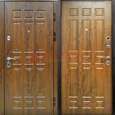 Коричневая металлическая дверь с МДФ ДМ-148 в Можайске