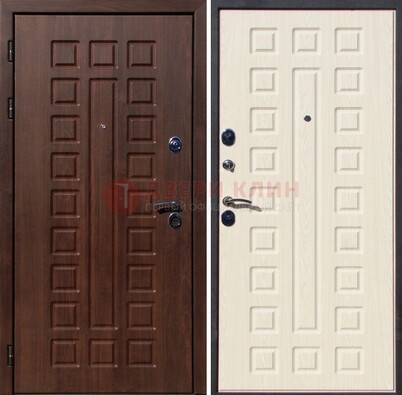 Коричневая стальная дверь с МДФ ДМ-176 для дачи в Можайске