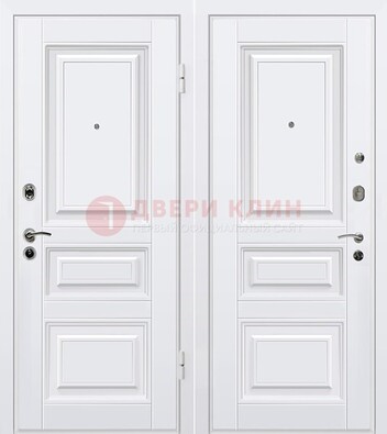 Белая металлическая дверь с МДФ ДМ-179 в Можайске