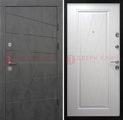 Темная железная дверь МДФ с рисунком ДМ-194 в Можайске