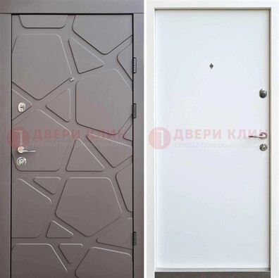 Серая входная дверь с филенчатой МДФ ДМ-216 в Можайске
