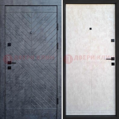 Серая железная дверь с филенчатой МДФ ДМ-217 в Можайске