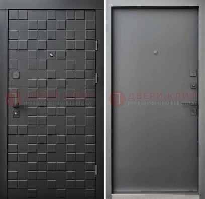 Темная стальная филенчатая дверь с МДФ ДМ-221 в Люберцах