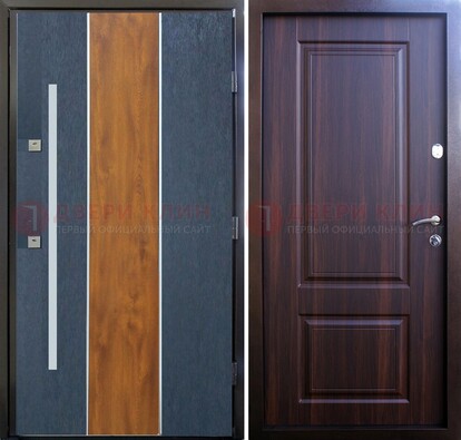 Современная входная дверь и с коричневой МДФ внутри ДМ-236 в Можайске