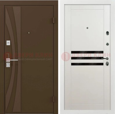 Стальная коричневая дверь с МДФ панелями ДМ-293 в Можайске