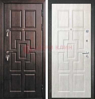Темная металлическая дверь с МДФ ДМ-2 в Можайске
