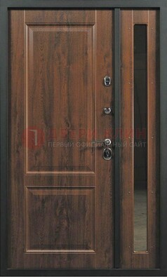 Темная железная дверь с панелью МДФ с зеркалом ДМ-338 в Можайске