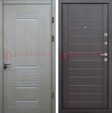Светлая металлическая дверь с МДФ в квартиру ДМ-355 