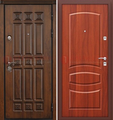 Темная металлическая дверь с МДФ и узором ДМ-364 в Можайске