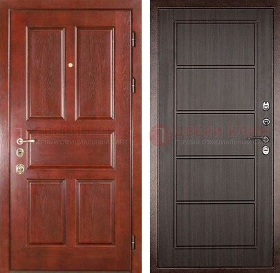Красная металлическая дверь с МДФ в квартиру ДМ-387 в Можайске