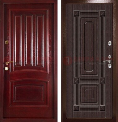 Красная стальная дверь с филенчатой МДФ ДМ-398 в Можайске