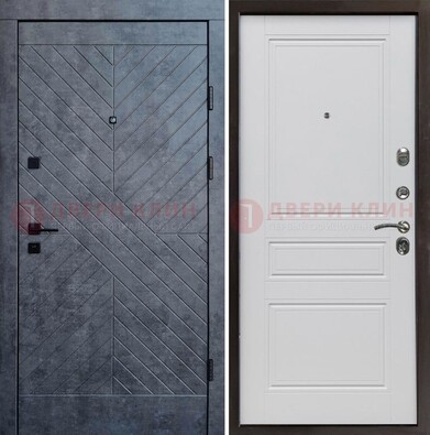 Серая металлическая дверь с декоративной МДФ ДМ-439 в Можайске