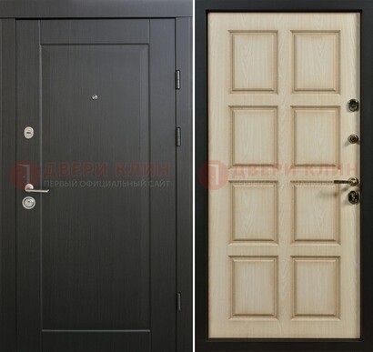 Железная дверь МДФ темная снаружи и светлая внутри ДМ-447 в Можайске