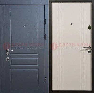 Темно-серая стальная дверь с МДФ хайтек ДМ-481 в Можайске