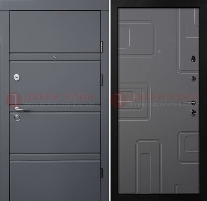 Серая металлическая дверь с МДФ в квартиру ДМ-485 в Можайске