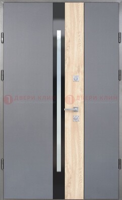 Полуторная металлическая дверь с МДФ ДМ-503 в Можайске