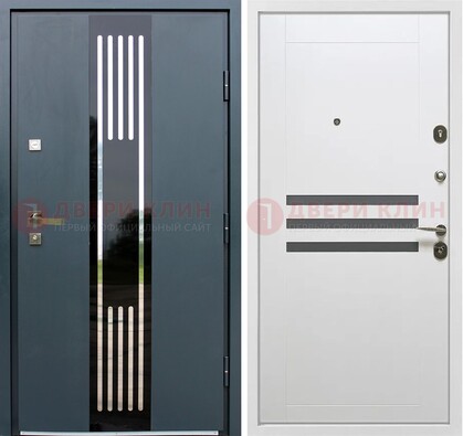 Темная квартирная дверь с разными МДФ ДМ-504 в Можайске