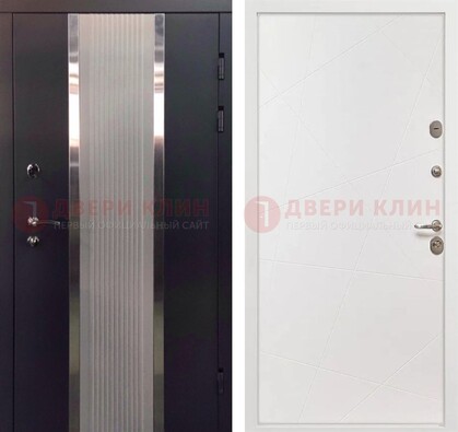 Темная металлическая дверь в квартиру МДФ с двух сторон ДМ-512 в Можайске