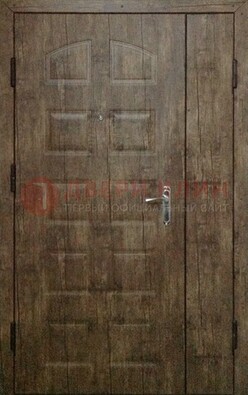 Коричневая тамбурная двухстворчатая дверь с МДФ ДМ-539 в Можайске