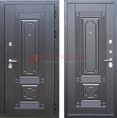 Декоративная серая металлическая дверь с МДФ ДМ-57 в Можайске