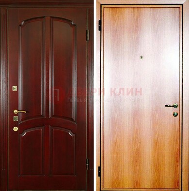 Темная железная дверь с массивом дуба ДМД-13 в Можайске