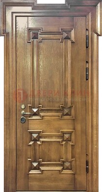 Филенчатая железная дверь с массивом дуба ДМД-56 в Можайске