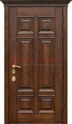 Филенчатая железная дверь с массивом дуба ДМД-68 в Можайске
