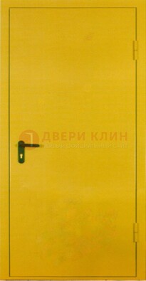 Желтая железная дверь с нитроэмалью ДН-5 в Можайске