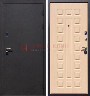 Черная стальная дверь с порошковым окрасом МДФ внутри ДП-102 в Можайске