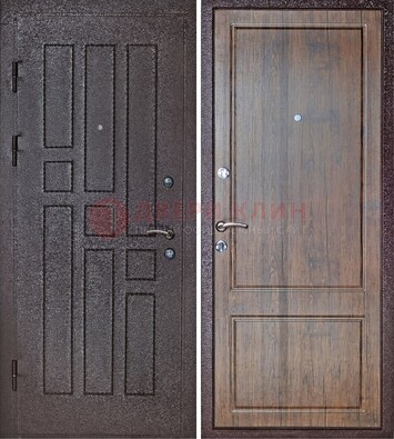 Темная входная дверь с порошковым покрытием МДФ внутри ДП-125 в Павловском Посаде