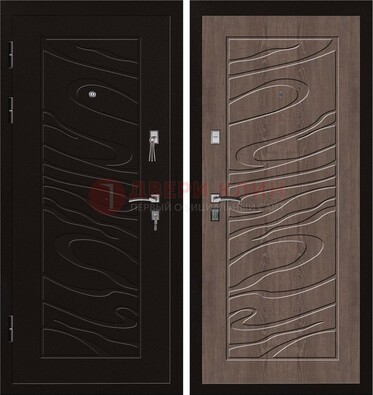 Темная железная дверь с порошковым окрасом ДП-127 в Можайске