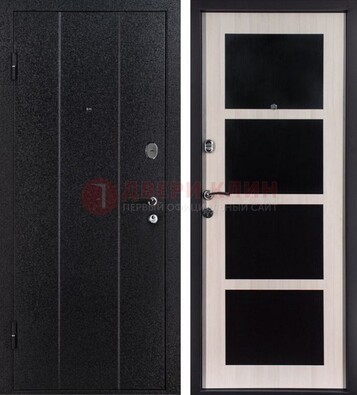 Черная металлическая дверь с порошковым напылением ДП-176 в Можайске
