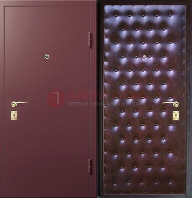Бордовая железная дверь с порошковым напылением ДП-177 в Можайске
