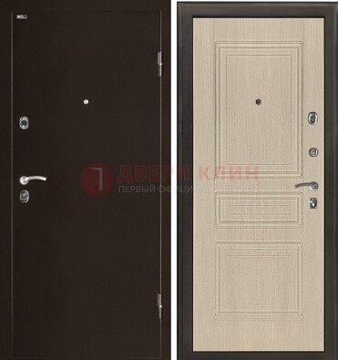 Коричневая стальная дверь с порошковым окрасом ДП-190 в Можайске