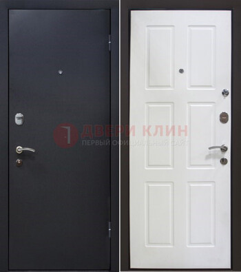 Черная металлическая дверь с порошковым покрытием ДП-193 в Можайске