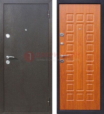 Коричневая стальная дверь с порошковым напылением ДП-202 в Можайске