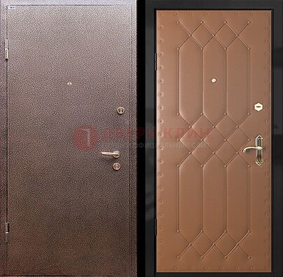 Коричневая металлическая дверь с порошковым окрасом ДП-22 в Можайске