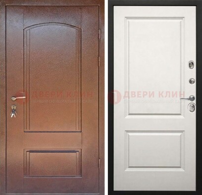 Железная дверь с порошковым покрытием Медный антик со светлой МДФ ДП-234 в Можайске