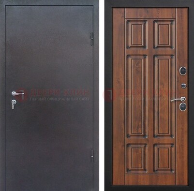 Темная входная дверь с порошковым покрытием с МДФ панелью ДП-235 в Можайске