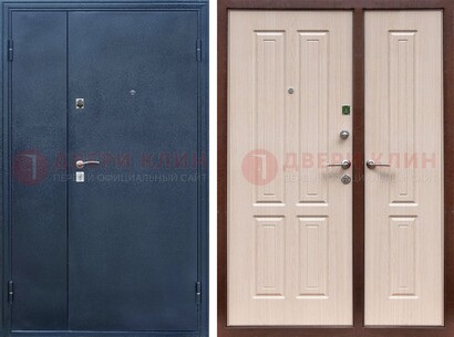 Двустворчатая стальная дверь с порошковым напылением и МДФ ДП-239 в Можайске